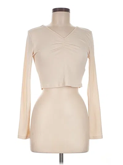Pre-owned Romwe Long Sleeve T-shirt In Ivory