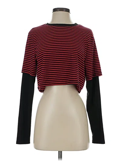 Pre-owned Romwe Long Sleeve T-shirt In Red