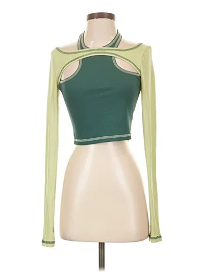 Pre-owned Romwe Long Sleeve Turtleneck In Green