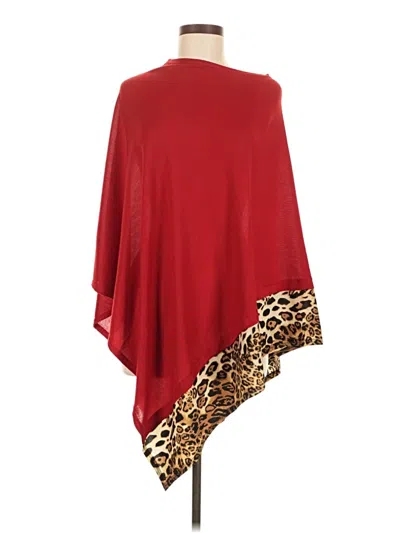Pre-owned Romwe Poncho In Red