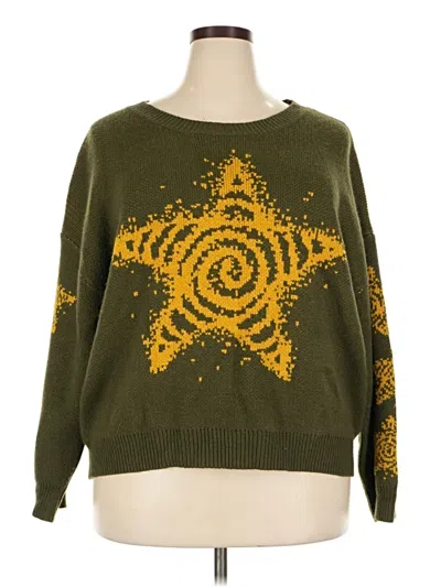 Pre-owned Romwe Pullover Sweater In Green