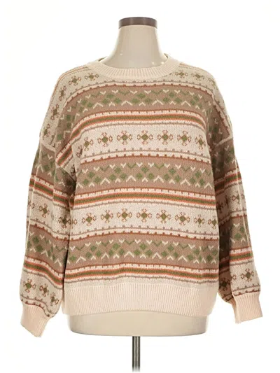 Pre-owned Romwe Pullover Sweater In Tan