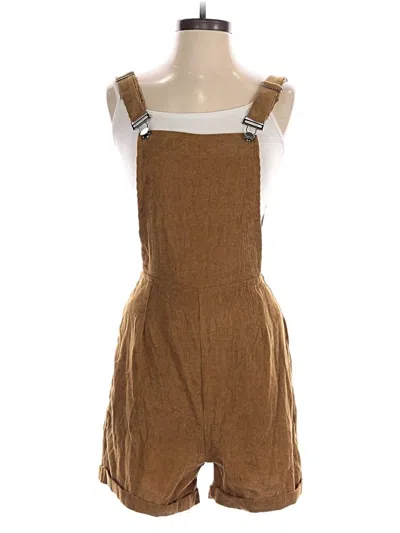 Pre-owned Romwe Romper In Brown