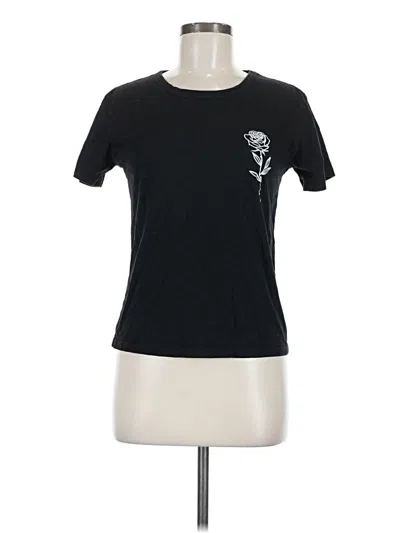 Pre-owned Romwe Short Sleeve Top Black Sweetheart Neckline Tops
