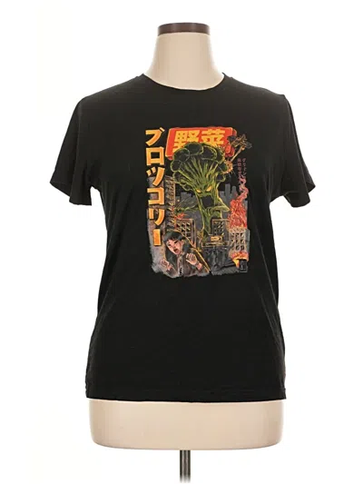 Pre-owned Romwe Short Sleeve T-shirt In Black