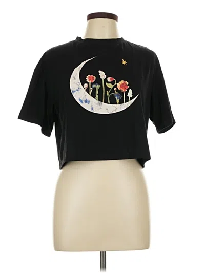 Pre-owned Romwe Short Sleeve T-shirt In Black