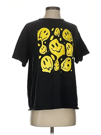 Pre-owned Romwe Short Sleeve T-shirt In Black