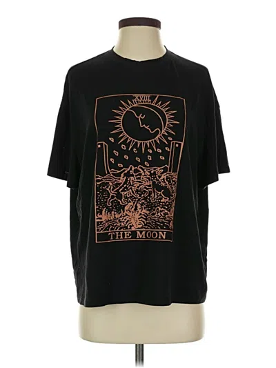 Pre-owned Romwe Short Sleeve T-shirt In Black