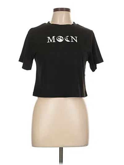 Pre-owned Romwe Short Sleeve T-shirt In Black