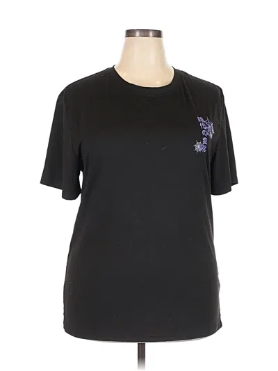 Pre-owned Romwe Short Sleeve T-shirt In Black