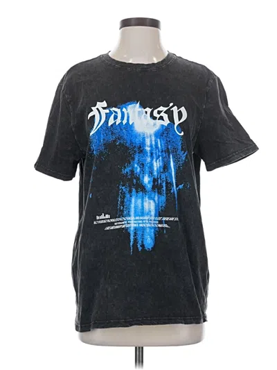Pre-owned Romwe Short Sleeve T-shirt In Black