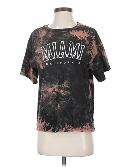 Pre-owned Romwe Short Sleeve T-shirt In Black