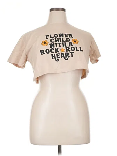 Pre-owned Romwe Short Sleeve T-shirt In Brown