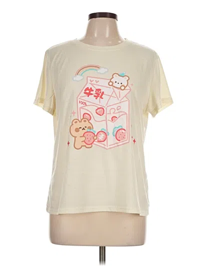 Pre-owned Romwe Short Sleeve T-shirt In Ivory