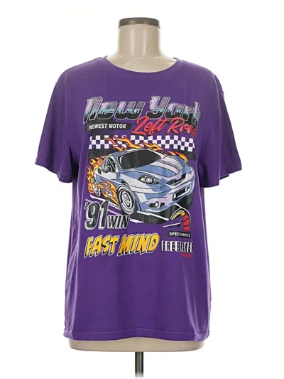 Pre-owned Romwe Short Sleeve T-shirt In Purple