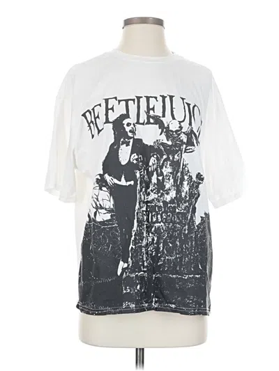 Pre-owned Romwe Short Sleeve T-shirt In White