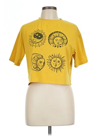 Pre-owned Romwe Short Sleeve T-shirt In Yellow