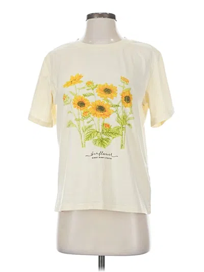 Pre-owned Romwe Short Sleeve T-shirt In Yellow