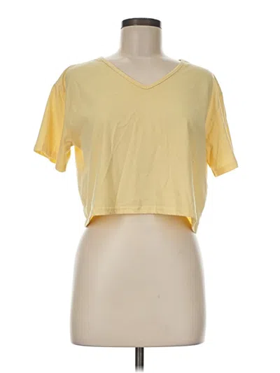 Pre-owned Romwe Short Sleeve T-shirt In Yellow