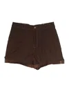 Romwe Shorts In Brown