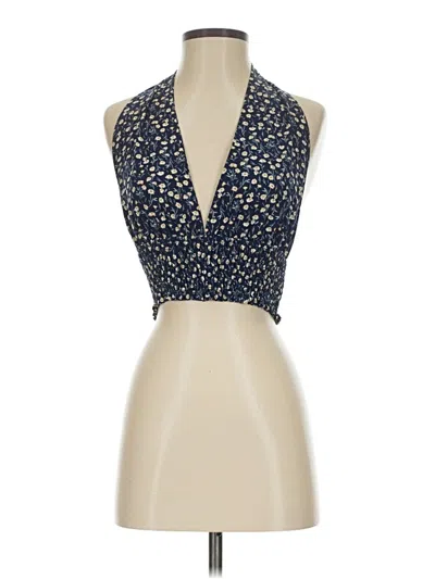 Pre-owned Romwe Sleeveless Blouse In Blue