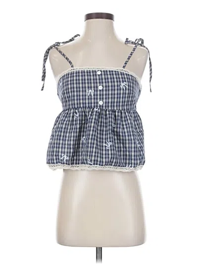 Pre-owned Romwe Sleeveless Blouse In Blue