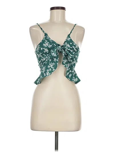 Pre-owned Romwe Sleeveless Blouse In Green