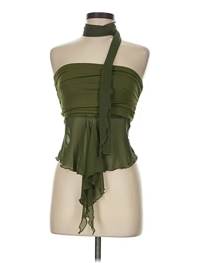 Pre-owned Romwe Sleeveless Blouse In Green