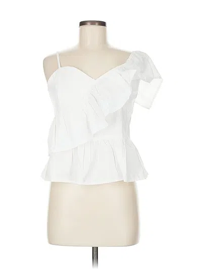 Pre-owned Romwe Sleeveless Blouse In White