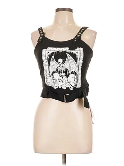 Romwe Sleeveless Top Black Halter Neckline Tops