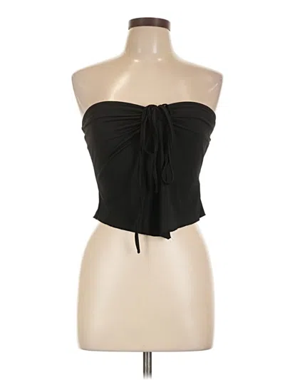 Pre-owned Romwe Sleeveless Top Black Strapless Neckline Tops