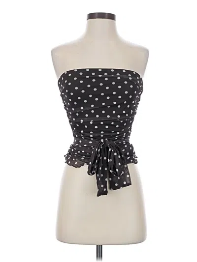 Romwe Sleeveless Top Black Strapless Neckline Tops