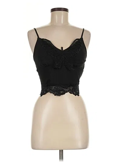 Pre-owned Romwe Sleeveless Top Black Sweetheart Neckline Tops