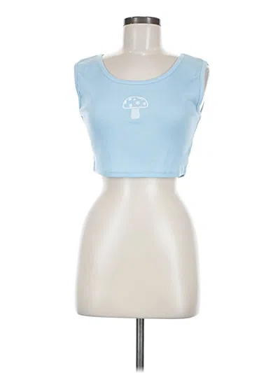 Pre-owned Romwe Sleeveless Top Blue Sweetheart Neckline Tops