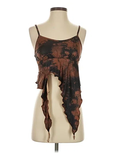 Pre-owned Romwe Sleeveless Top Brown Halter Neckline Tops