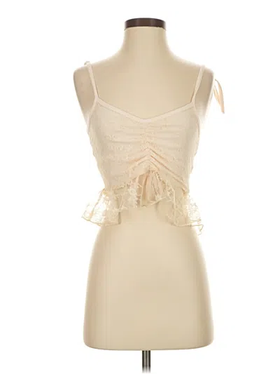 Pre-owned Romwe Sleeveless Top Ivory Sweetheart Neckline Tops