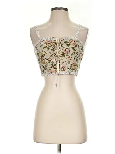 Pre-owned Romwe Sleeveless Top Ivory Sweetheart Neckline Tops