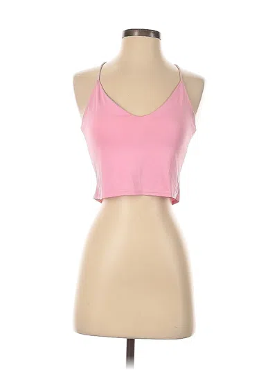 Pre-owned Romwe Sleeveless Top Pink Halter Neckline Tops
