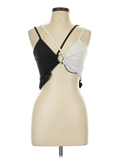 Pre-owned Romwe Sleeveless Top Silver Halter Neckline Tops