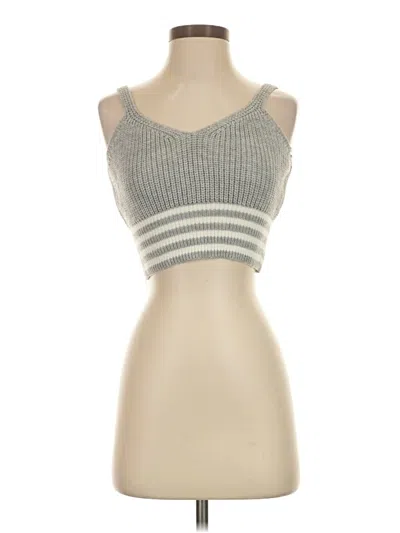 Pre-owned Romwe Sleeveless Top Silver Strapless Neckline Tops