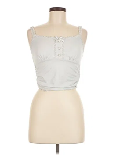 Pre-owned Romwe Sleeveless Top Silver Sweetheart Neckline Tops