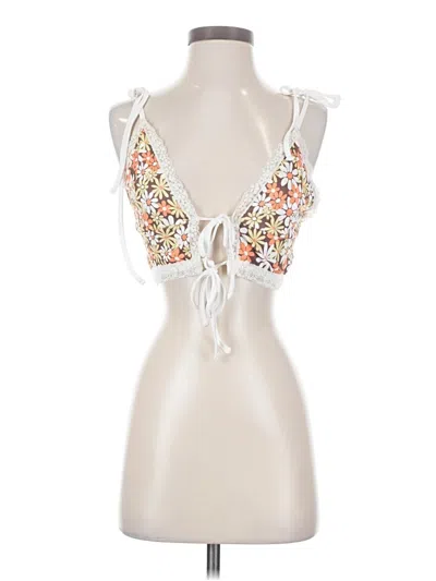 Pre-owned Romwe Sleeveless Top White Halter Neckline Tops