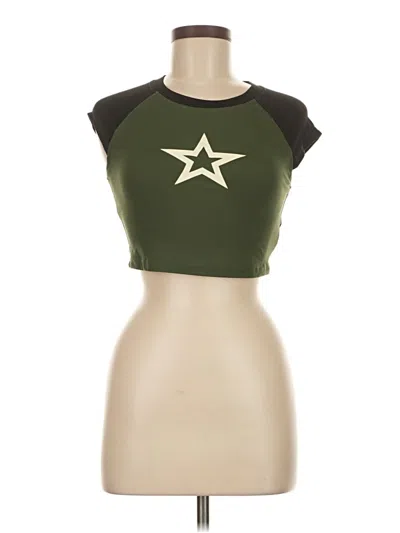 Pre-owned Romwe Sleeveless T-shirt In Green