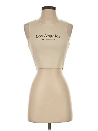 Pre-owned Romwe Sleeveless T-shirt In Tan