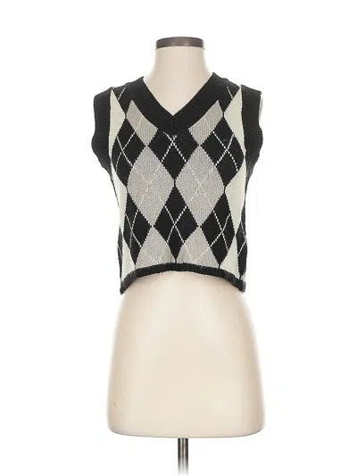 Pre-owned Romwe Sweater Vest In Black