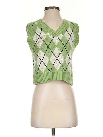 Pre-owned Romwe Sweater Vest In Green