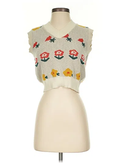 Pre-owned Romwe Sweater Vest In Ivory