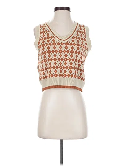 Pre-owned Romwe Sweater Vest In Orange