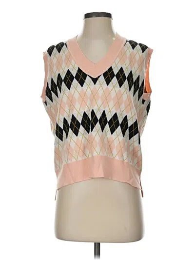 Pre-owned Romwe Sweater Vest In Pink