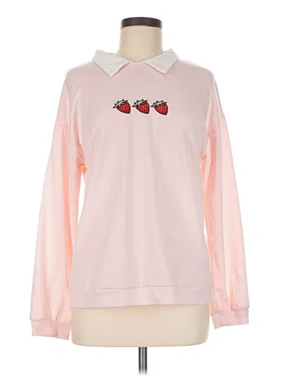 Pre-owned Romwe Sweatshirt In Pink